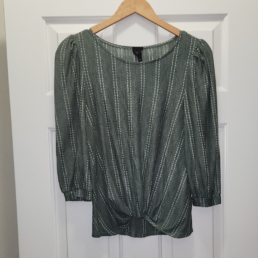 W5 Green Striped Blouse